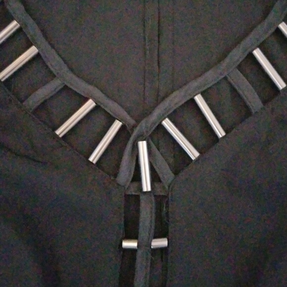 Black Beaded Romper NWOT - Picture 3 of 4